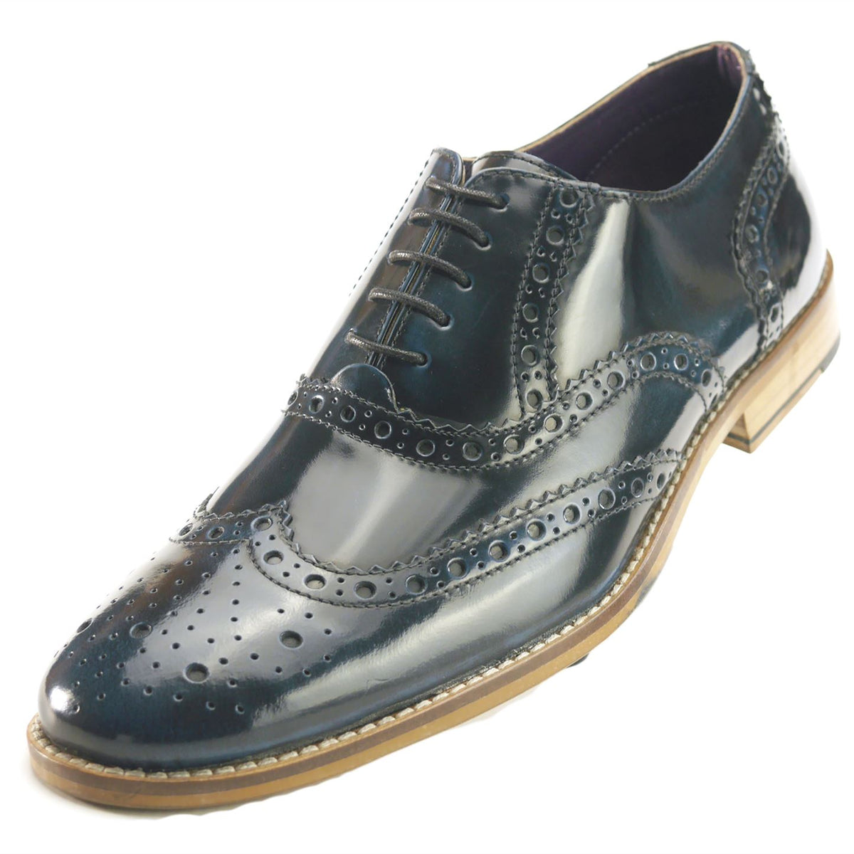 Newman Men's Hi Shine Leather Brogues