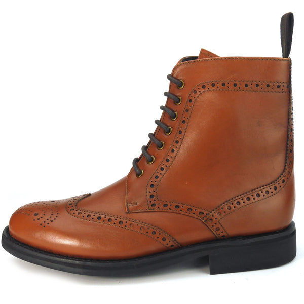 Cotswold Men's Leather Lace Up Brogue Boots