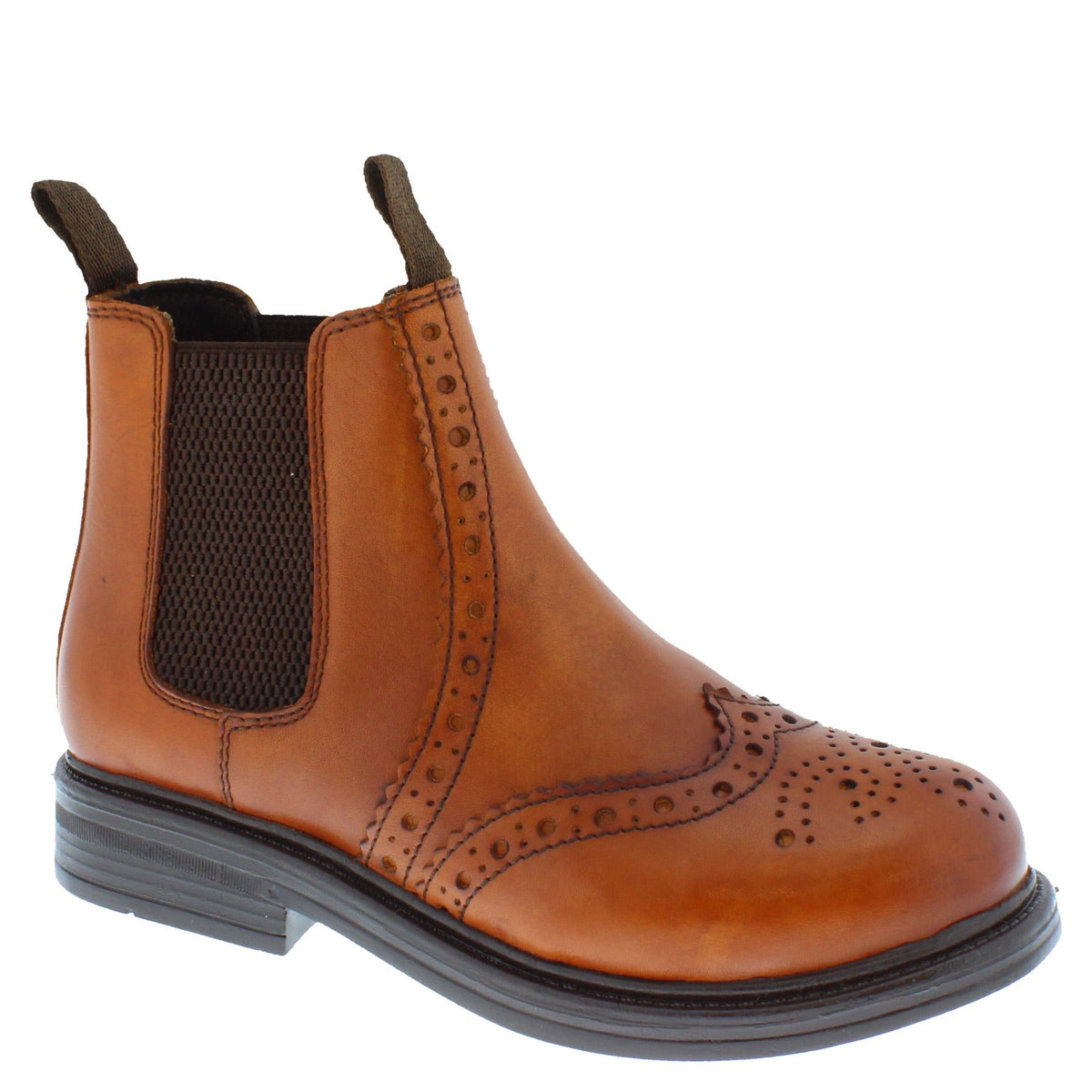 Wrexham Kids' Leather Brogue Chelsea Boots