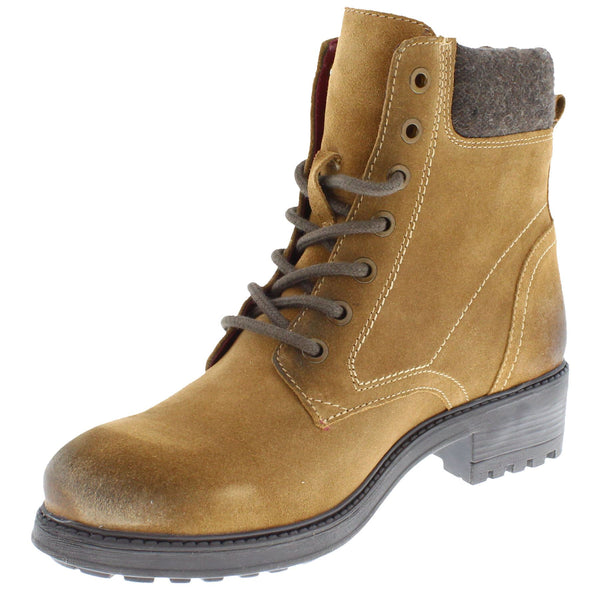 Warwick Women's Suede Lace Up Combat Boots