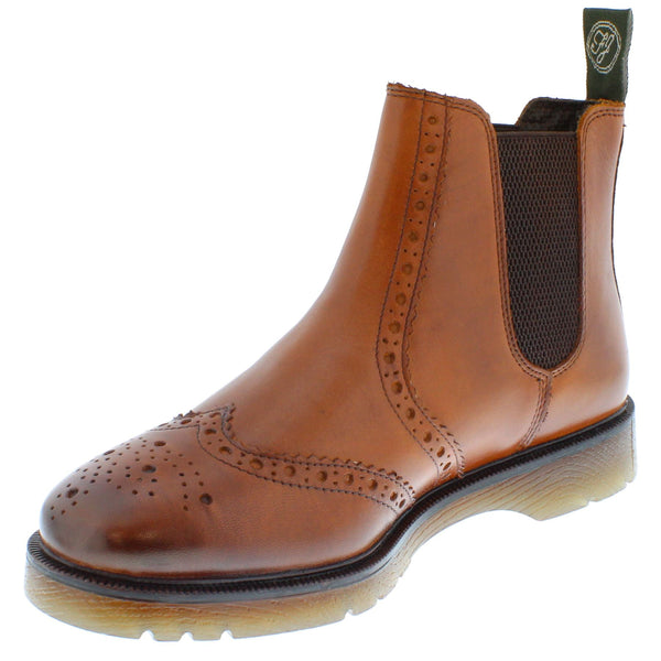 Warkton Men's Leather Brogue Chelsea Boots