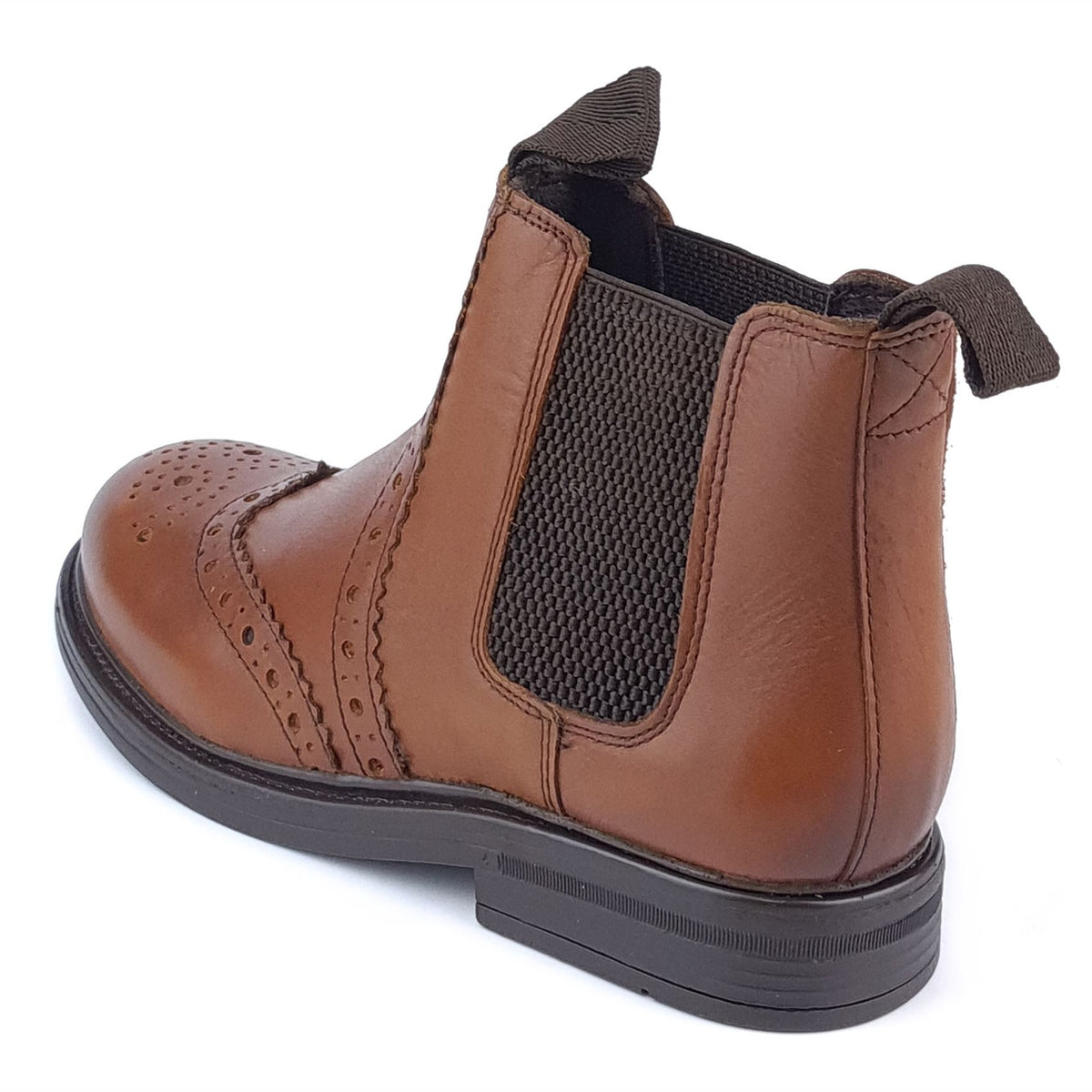 Wrexham Kids' Leather Brogue Chelsea Boots