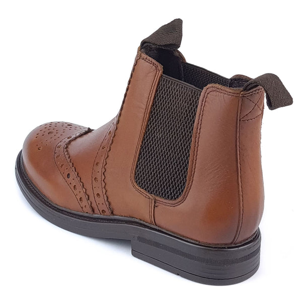 Wrexham Kids' Leather Brogue Chelsea Boots