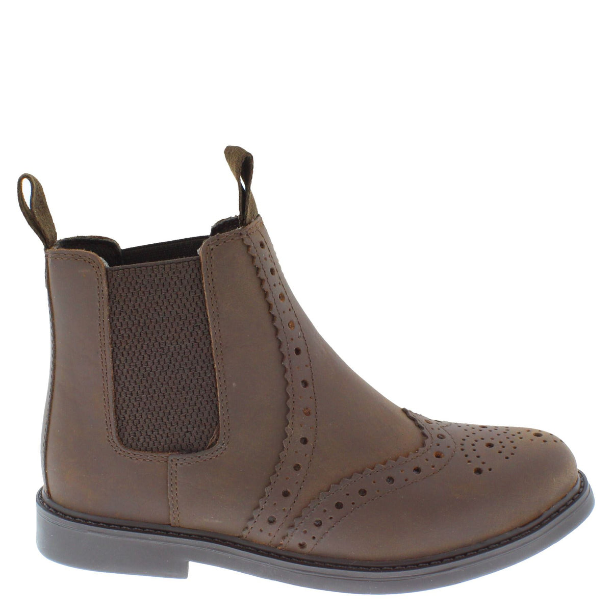 Cheltenham Kids' Leather Brogue Chelsea Boots