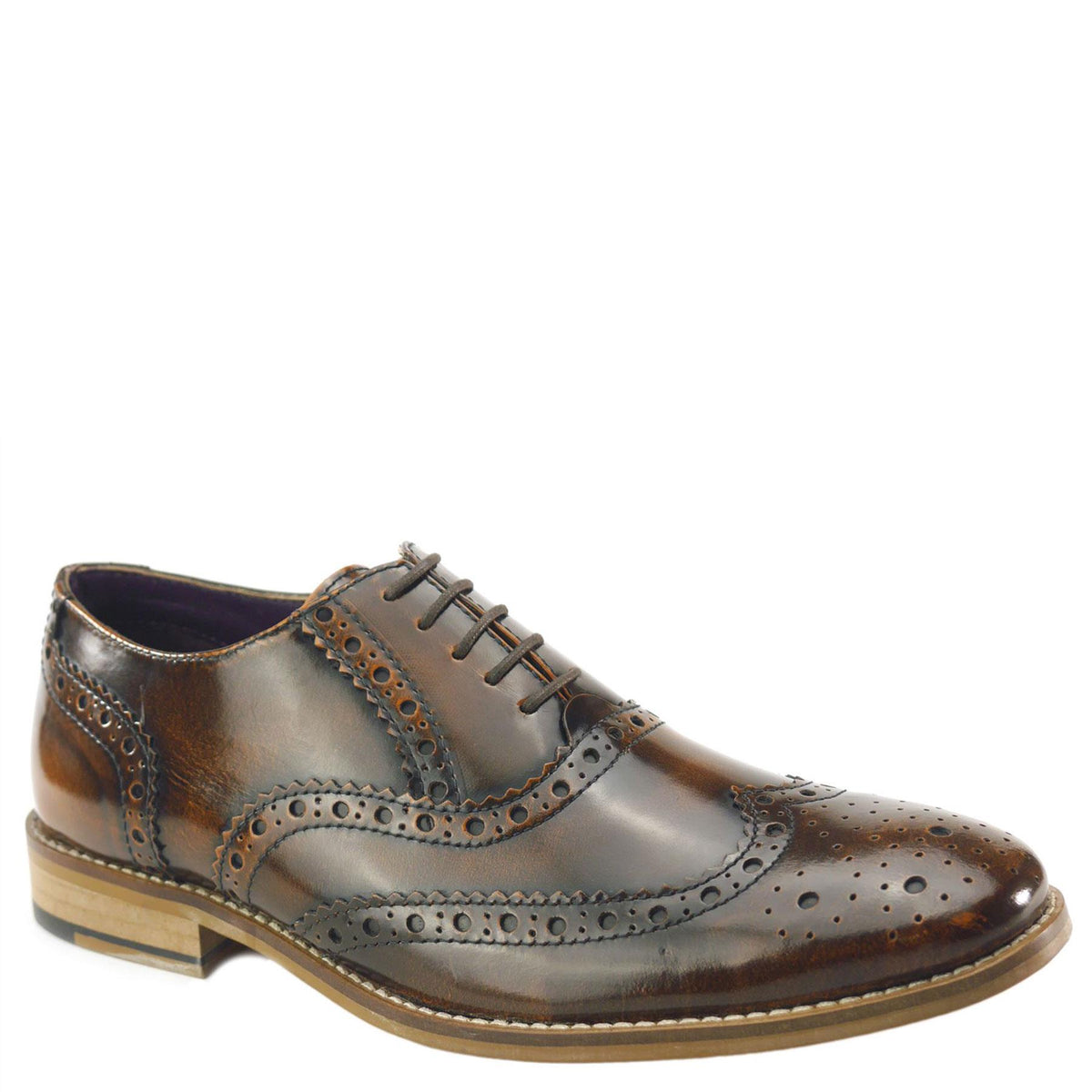 Newman Men's Hi Shine Leather Brogues