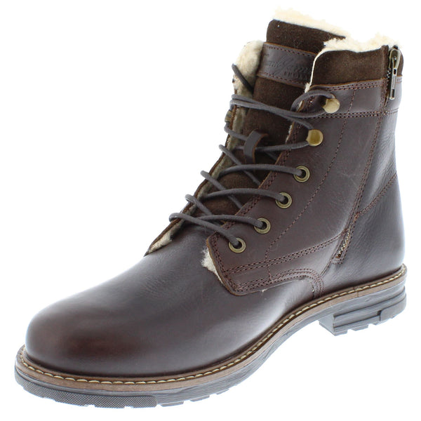 Glencoe Men's Leather Fleece Lined Combat Boots