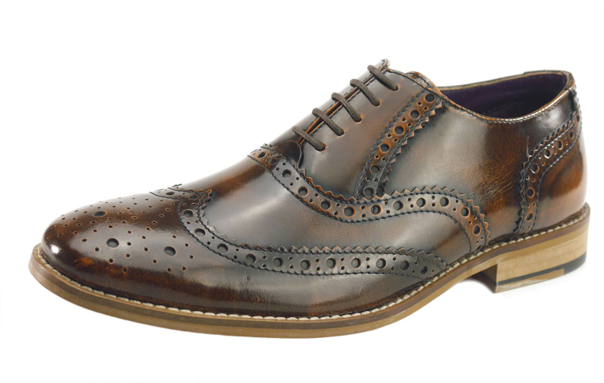 Newman Men's Hi Shine Leather Brogues