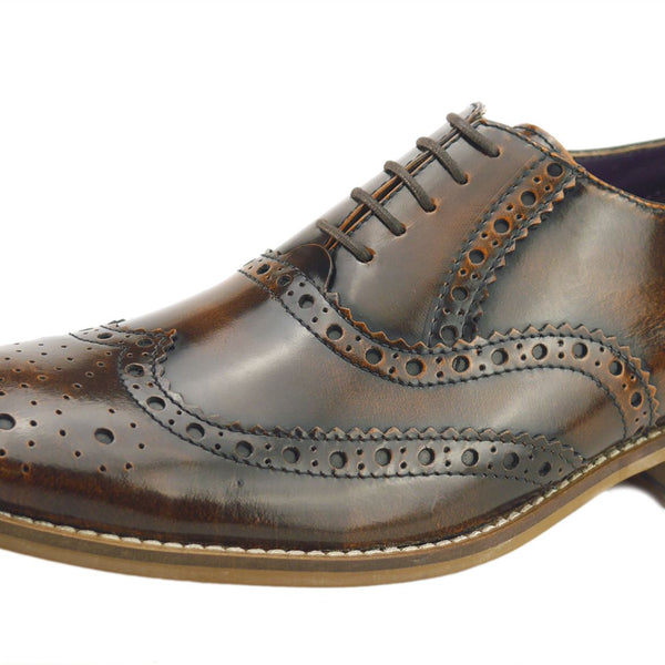 Newman Men's Hi Shine Leather Brogues