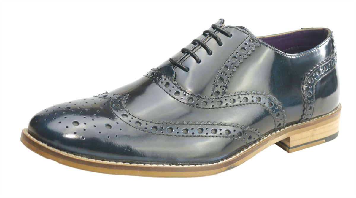 Newman Men's Hi Shine Leather Brogues