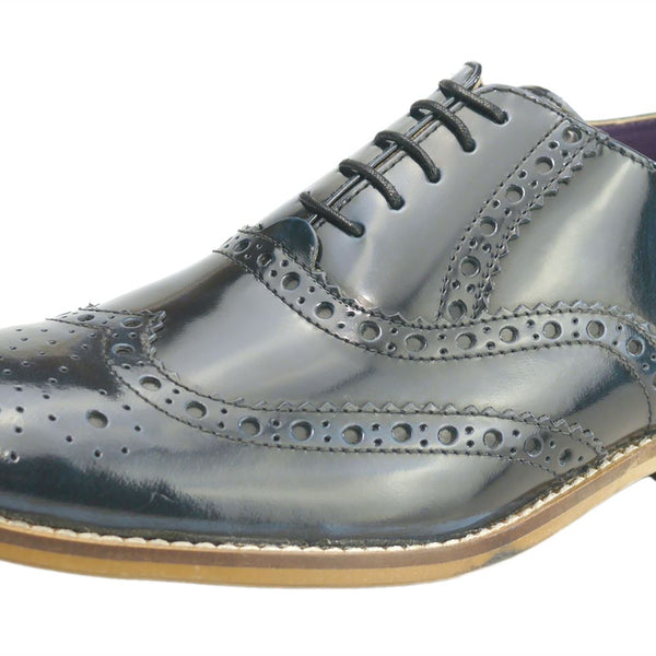 Newman Men's Hi Shine Leather Brogues