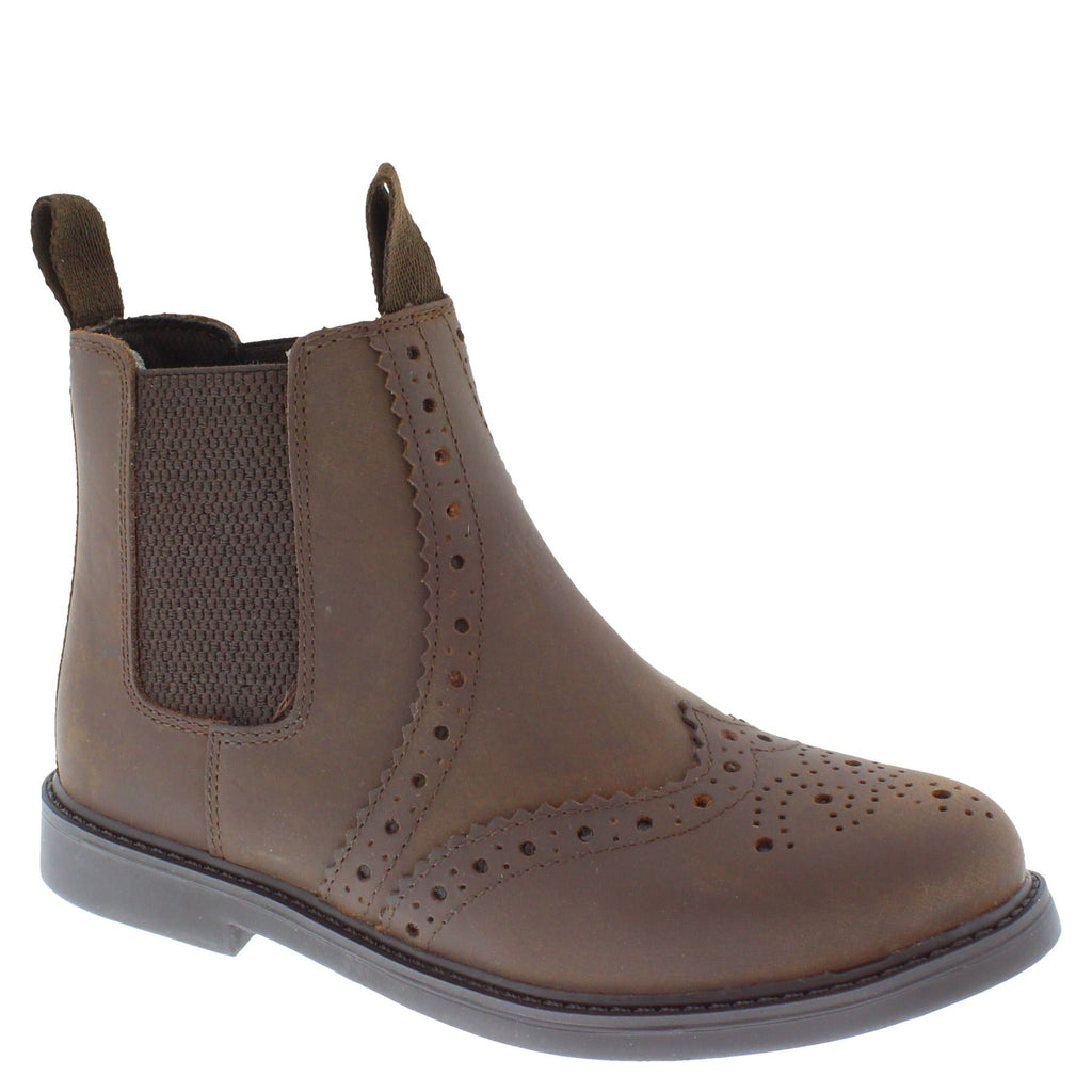 Cheltenham Kids' Leather Brogue Chelsea Boots