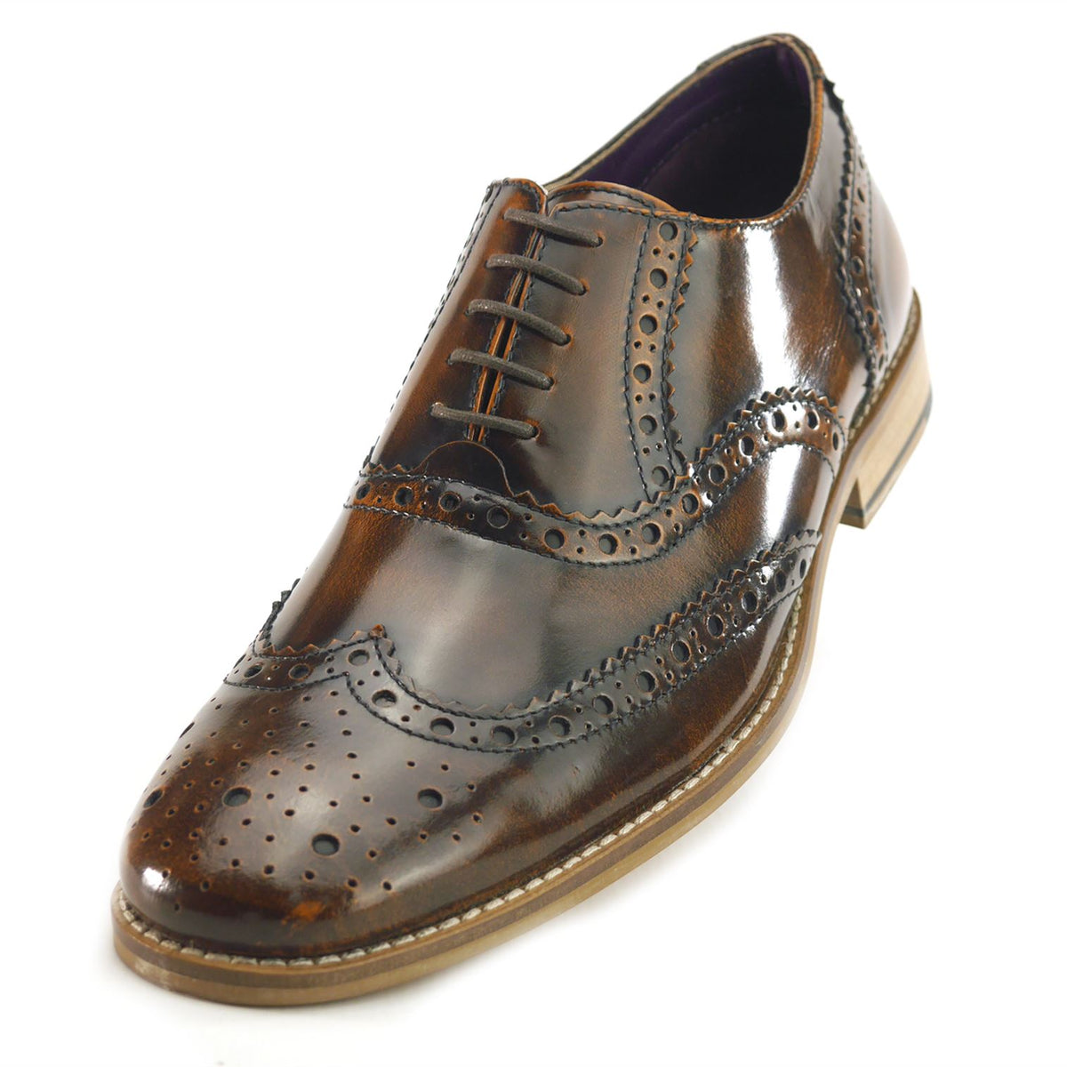 Newman Men's Hi Shine Leather Brogues