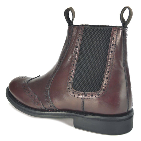 Evesham Men's Leather Chelsea Brogue Boots