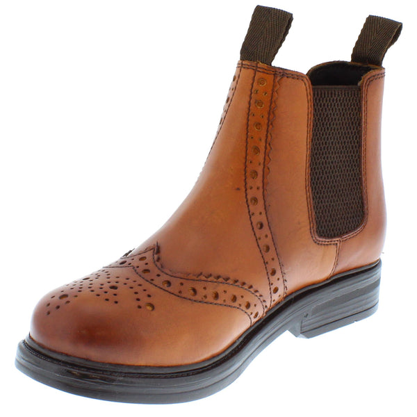 Wrexham Kids' Leather Brogue Chelsea Boots