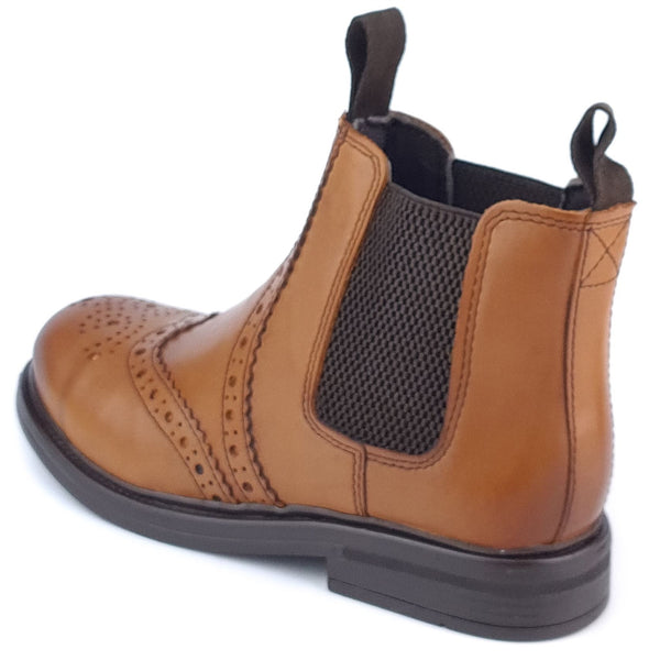 Wrexham Kids' Leather Brogue Chelsea Boots