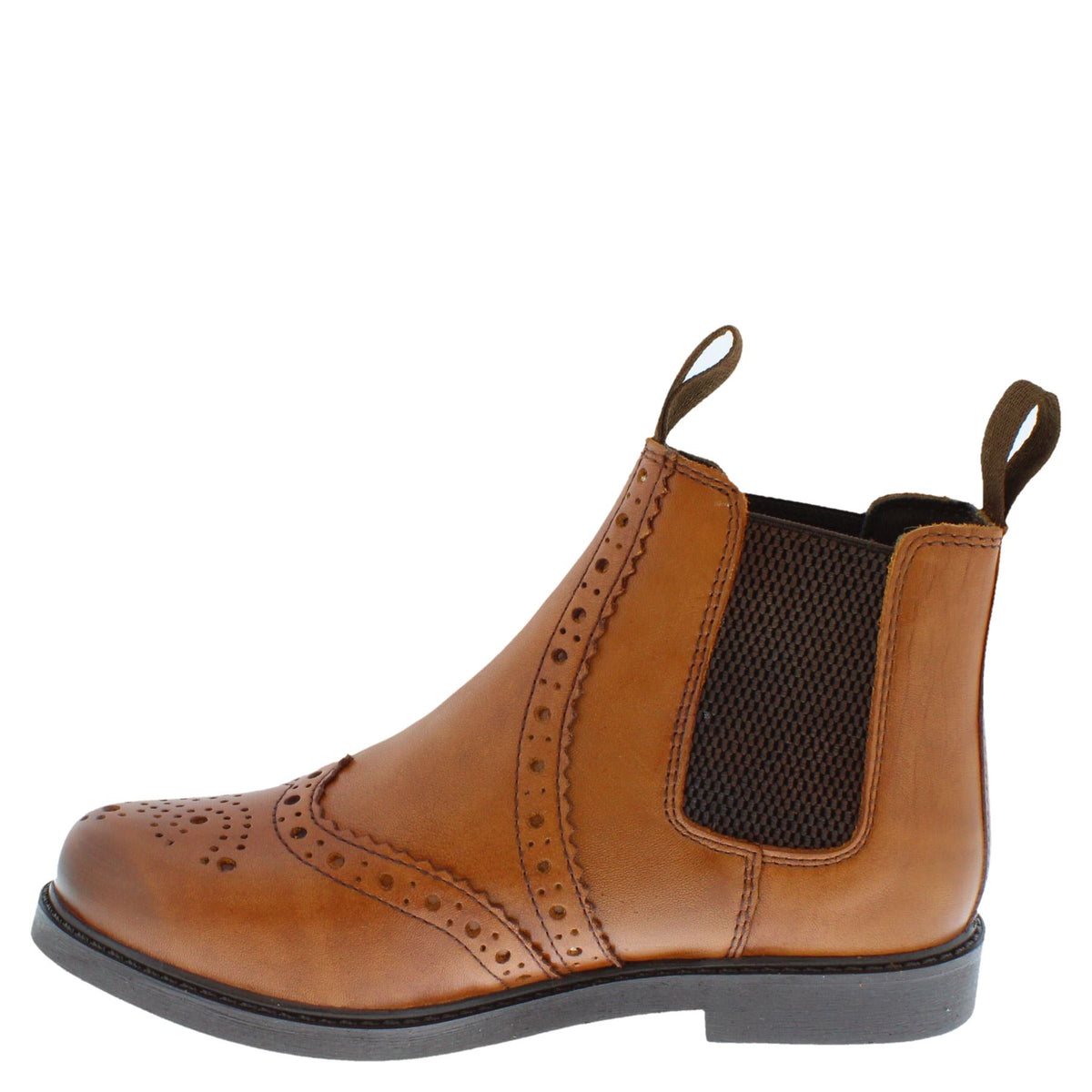 Cheltenham Kids' Leather Brogue Chelsea Boots