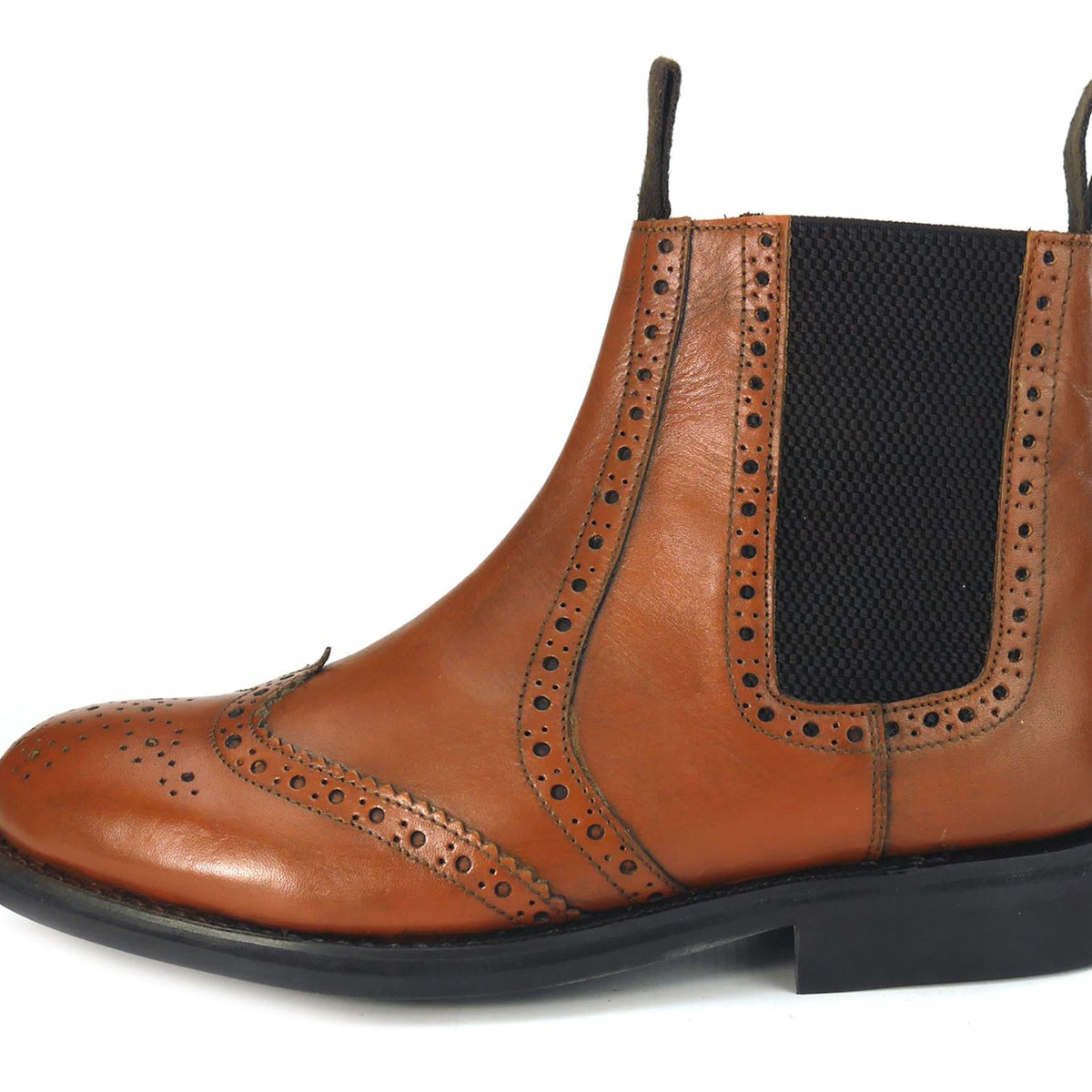 Evesham Men's Leather Chelsea Brogue Boots