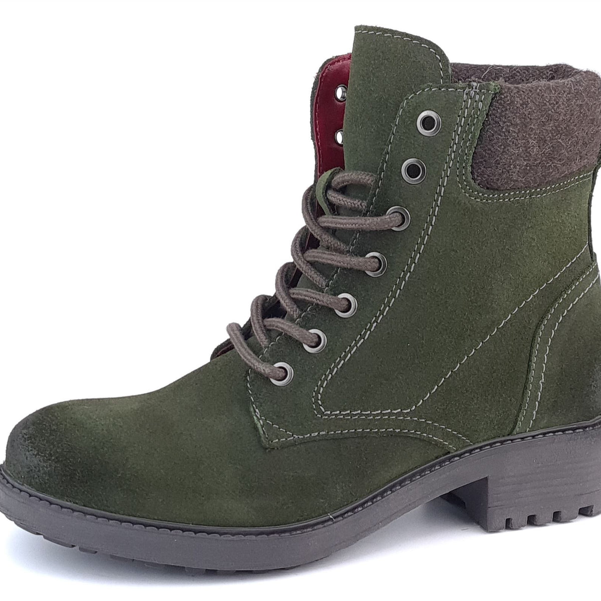 Warwick Women's Suede Lace Up Combat Boots