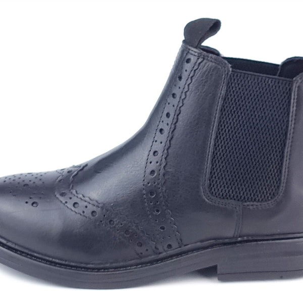 Wrexham Kids' Leather Brogue Chelsea Boots