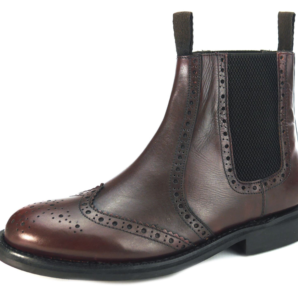 Evesham Men's Leather Chelsea Brogue Boots