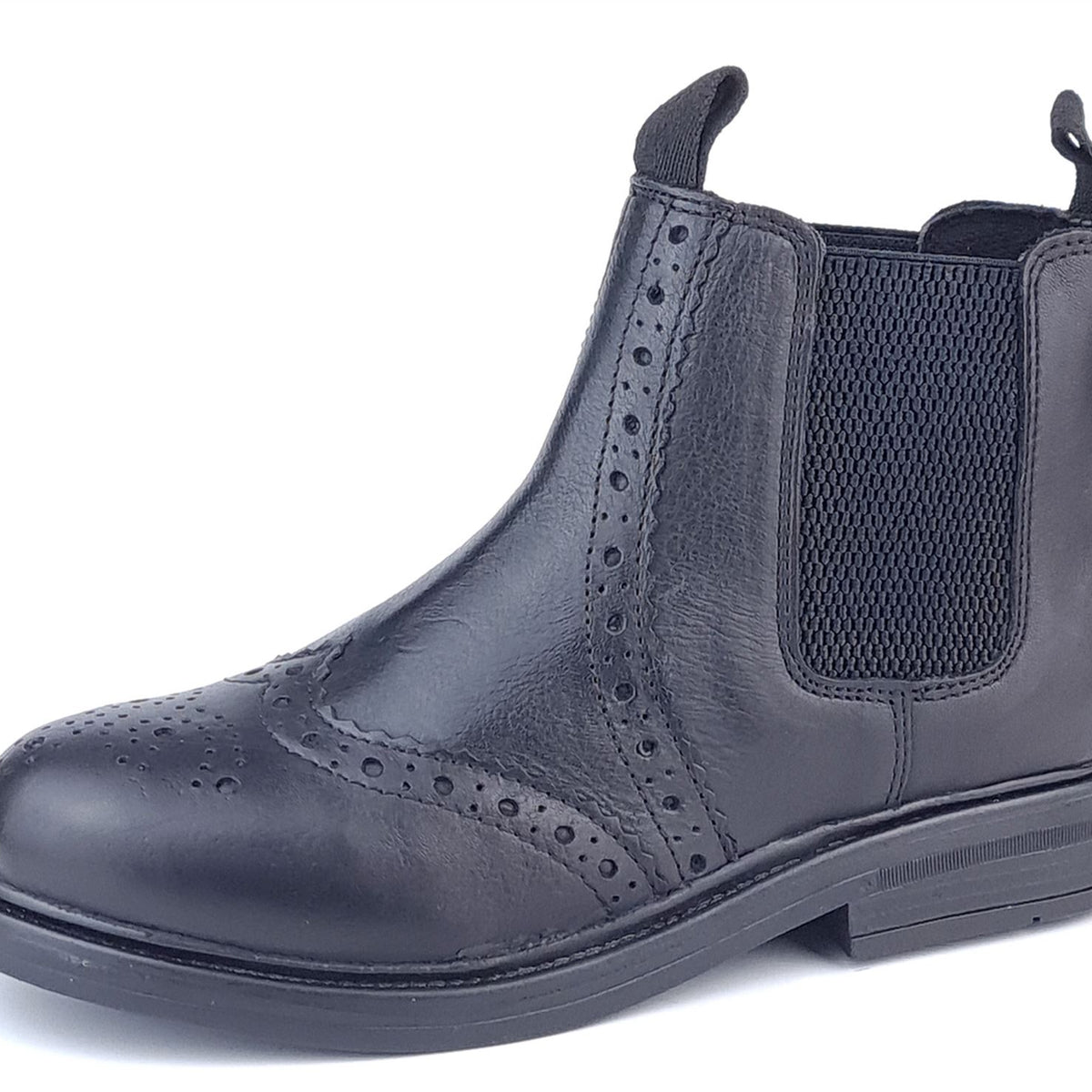 Wrexham Kids' Leather Brogue Chelsea Boots