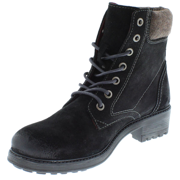 Warwick Women's Suede Lace Up Combat Boots