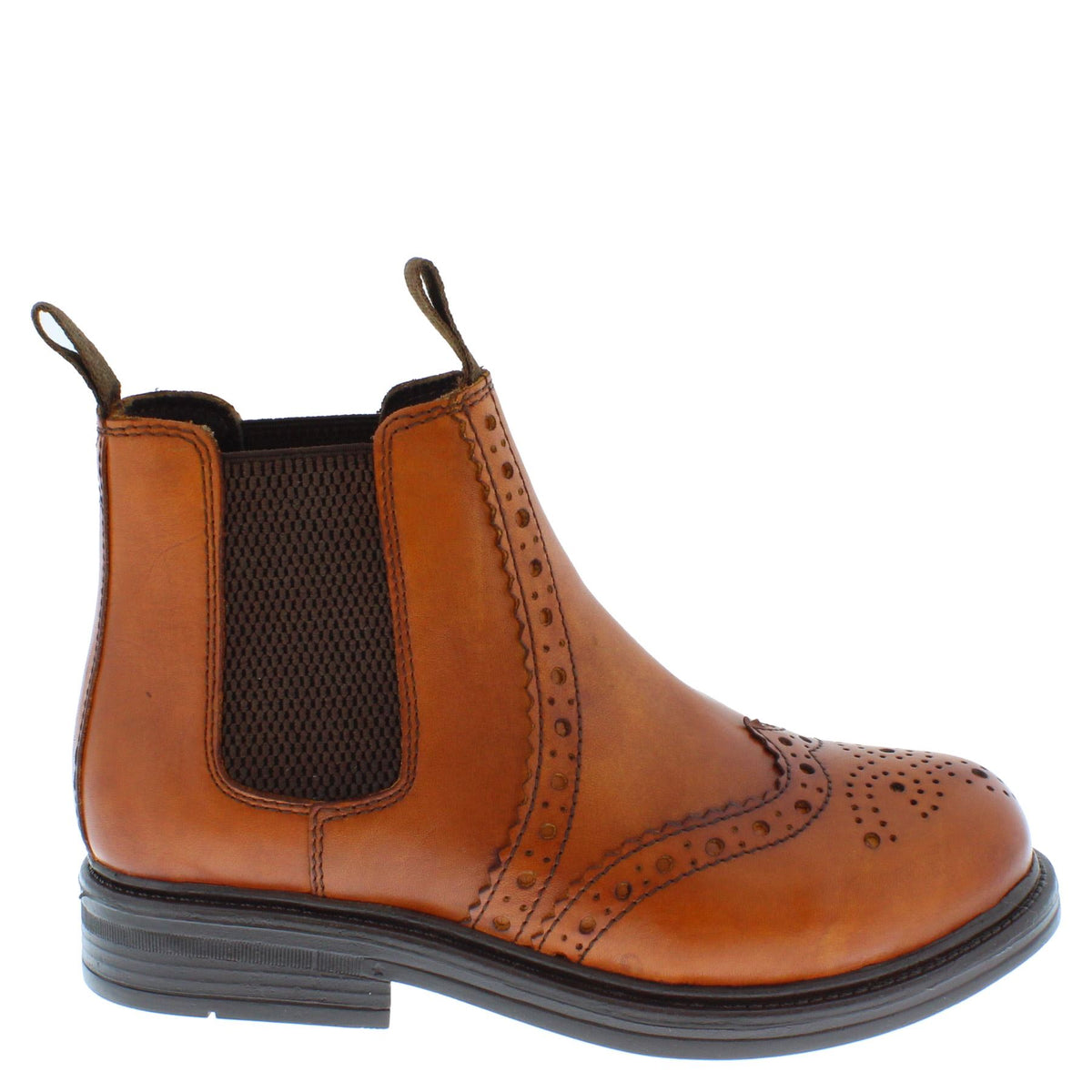 Wrexham Kids' Leather Brogue Chelsea Boots